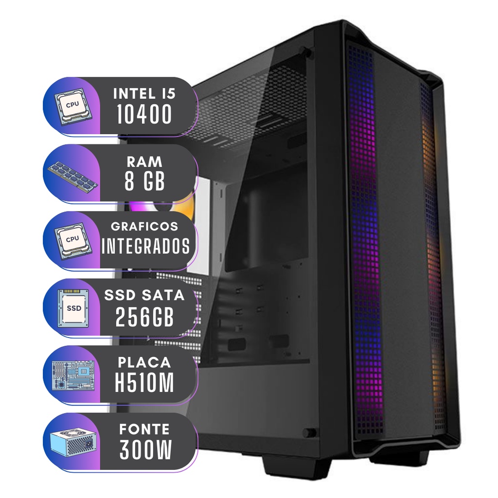 Computador Intel Core i5 10400 Linux 8GB SSD 256GB 300W | Shopee Brasil
