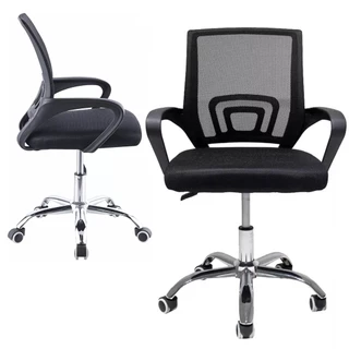 Cadeira Ergonômica Para Escritorio Estofado Preto de Mesh