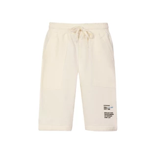 Bermuda Masculina Infantil Moletom Pespontada Polo Wear Off White