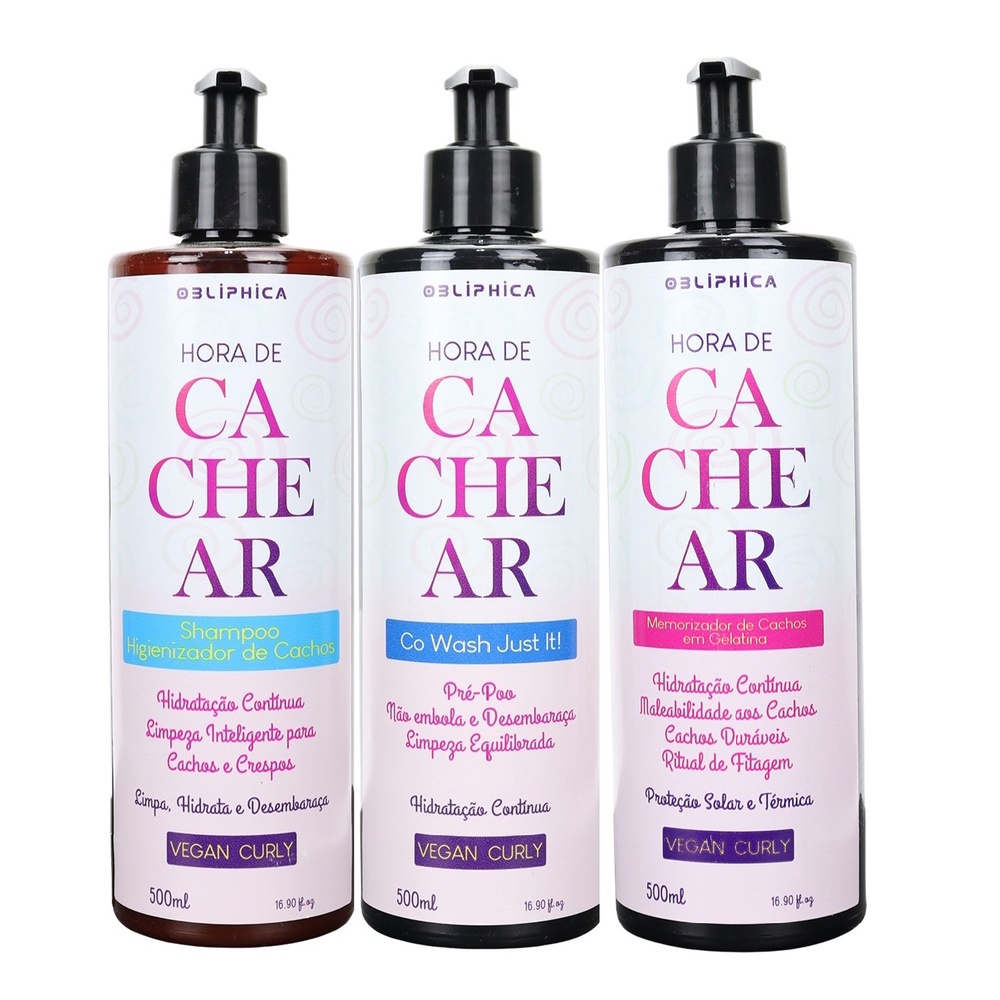Kit Hora de Cachear Kaedo Cabelos Cachedos 3x500ml | Shopee Brasil