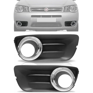 Par Moldura Farol de Milha Fiat Palio e Siena Economy 2009 2010 2011 2012 2013 2014 - Com Aro Cromado