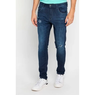 Calça Masculina Jeans Skinny Sarkozi Destroide Polo Wear Jeans Escuro