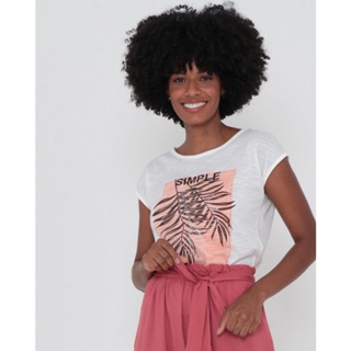 Blusa Flamê Estampa Folhas Off White