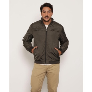 Jaqueta Masculina Gola Ribana Verde