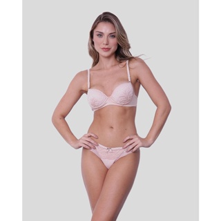 Sutiã Feminino Avulso Base Com Bojo Renda Bege