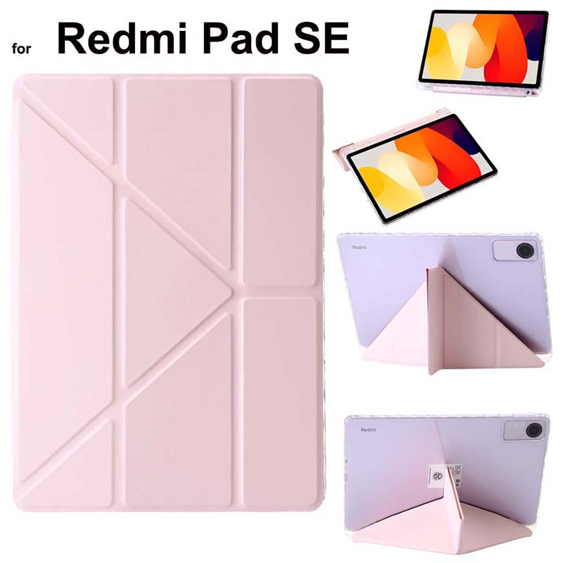 Estojo De Suporte Bonito Com Ranhura Para Caneta Redmi Pad SE Capa Transparente À Prova De Choque RedmiPad PU Couro RedmiPadSE