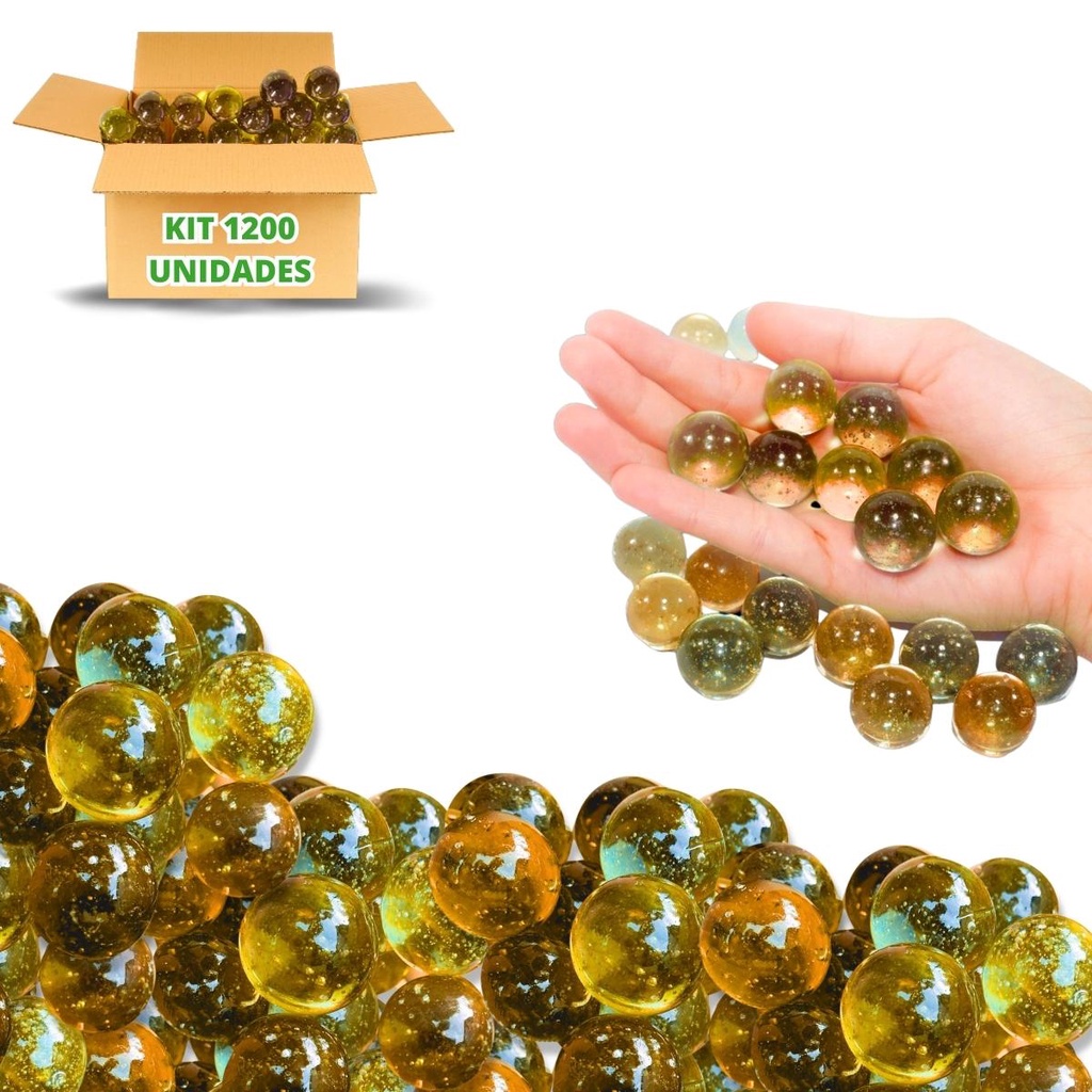 Bolinha De Gude Kit Com 1200 Bolinhas De Vidro Lisa Fubeca