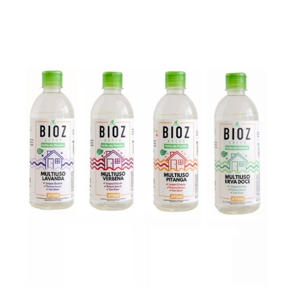 Multiuso Bioz Green 470ml Kit 4 Itens Eficiente na Limpeza e Alto ...