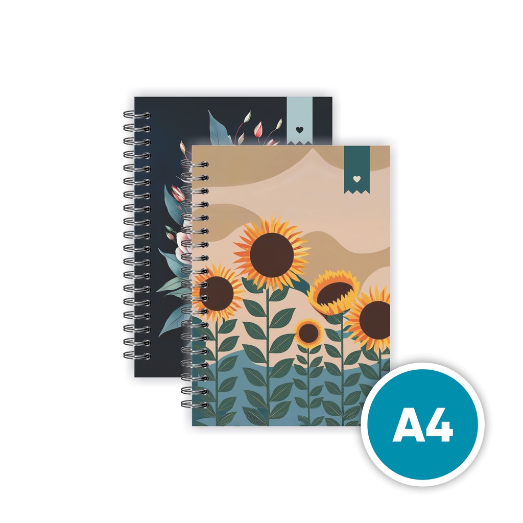 Caderno Pautado com espiral A4 80 fls - Flores