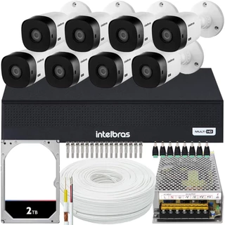Kit 8 cameras seguranca Intelbras VHL 1220 Full HD 2mp 2TB