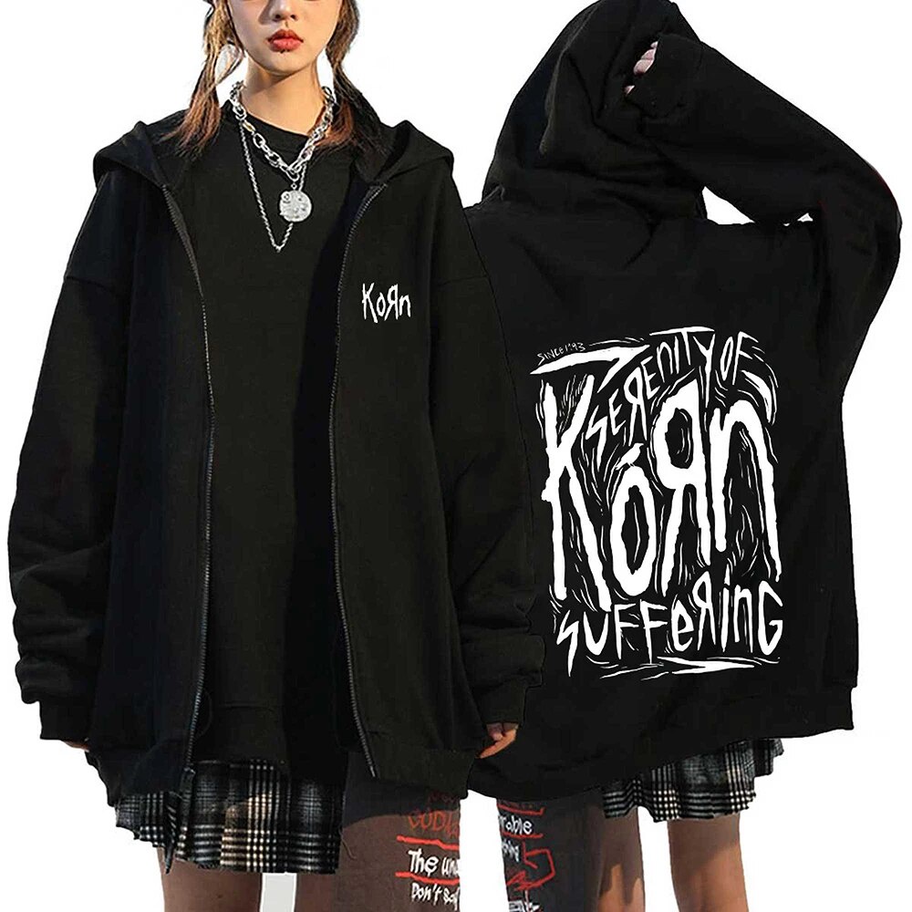 Y2k Emo Women Streetwear Hoodie Aranha Punk Zip Up Hoodies