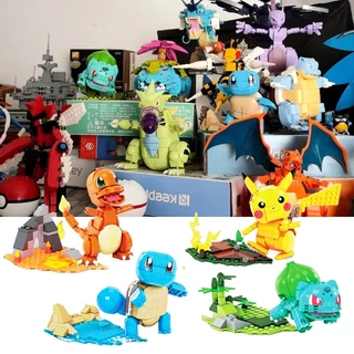Mega Pokémon Blocos de Construção Pikachu Charmander Squirtle Bulbase Blocos Bonito Dos Desenhos Animados Anime Pokemon Personagem Brinquedos Xmas Gift HJP6