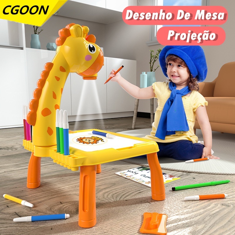 CGOON Mini Kids Projector Mesa De Desenho LED Toys Pintura Aprendizagem ...