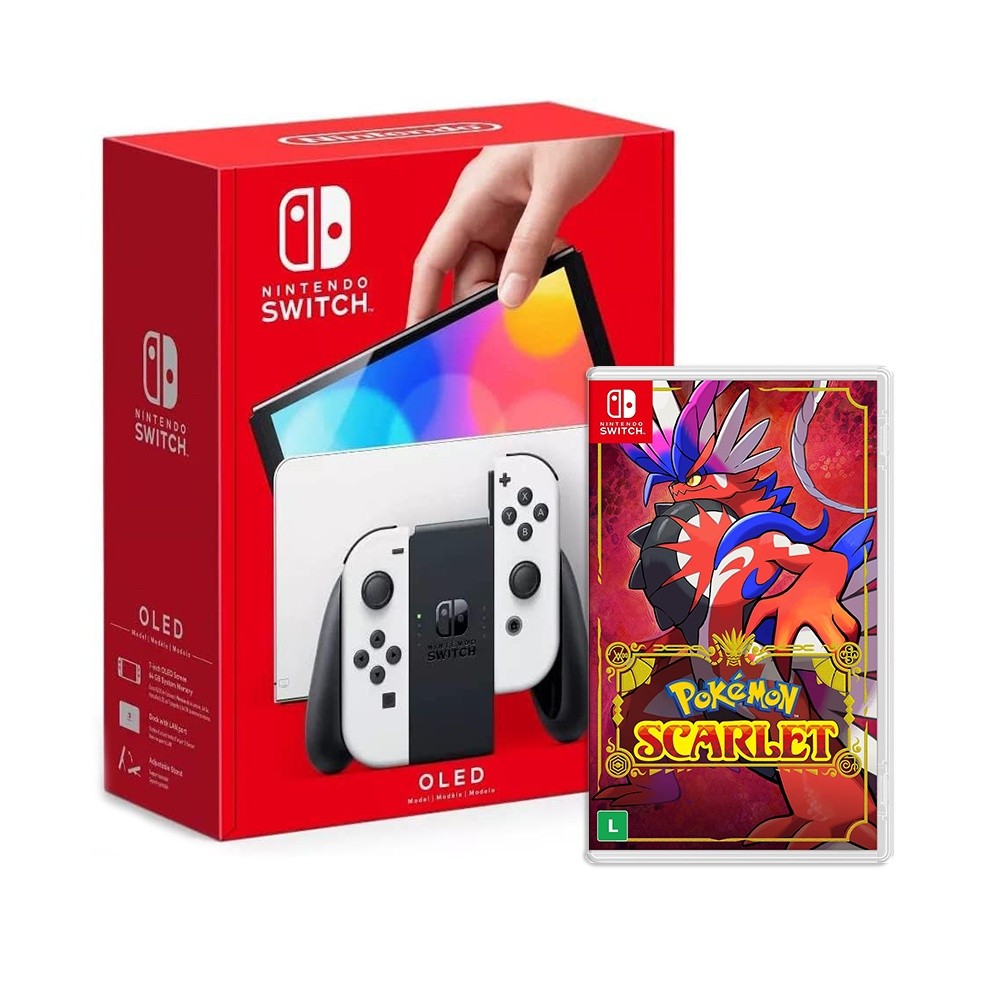 Console Nintendo Switch Oled Branco + Jogo Pokémon Scarlet