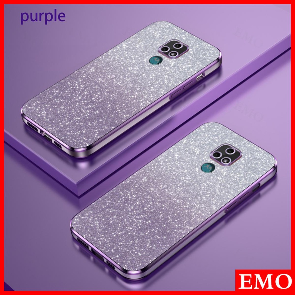 Caixa Protetora Eletroplatada 6D Motorola Moto E7 Design Popular , Nova Capa Glitter De Alta Qualidade Para Telefone