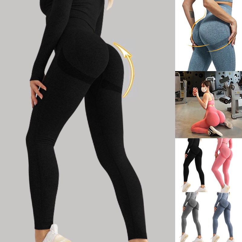 Calças De Yoga Sem Costura Ginástica Feminina Booty Workout Leggin