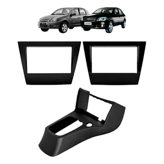 Moldura 2din Modelo CN/JPN Celta G2 2006-2015 Prisma 2006 a 2012 Acabamento Black Piano Proteção UV