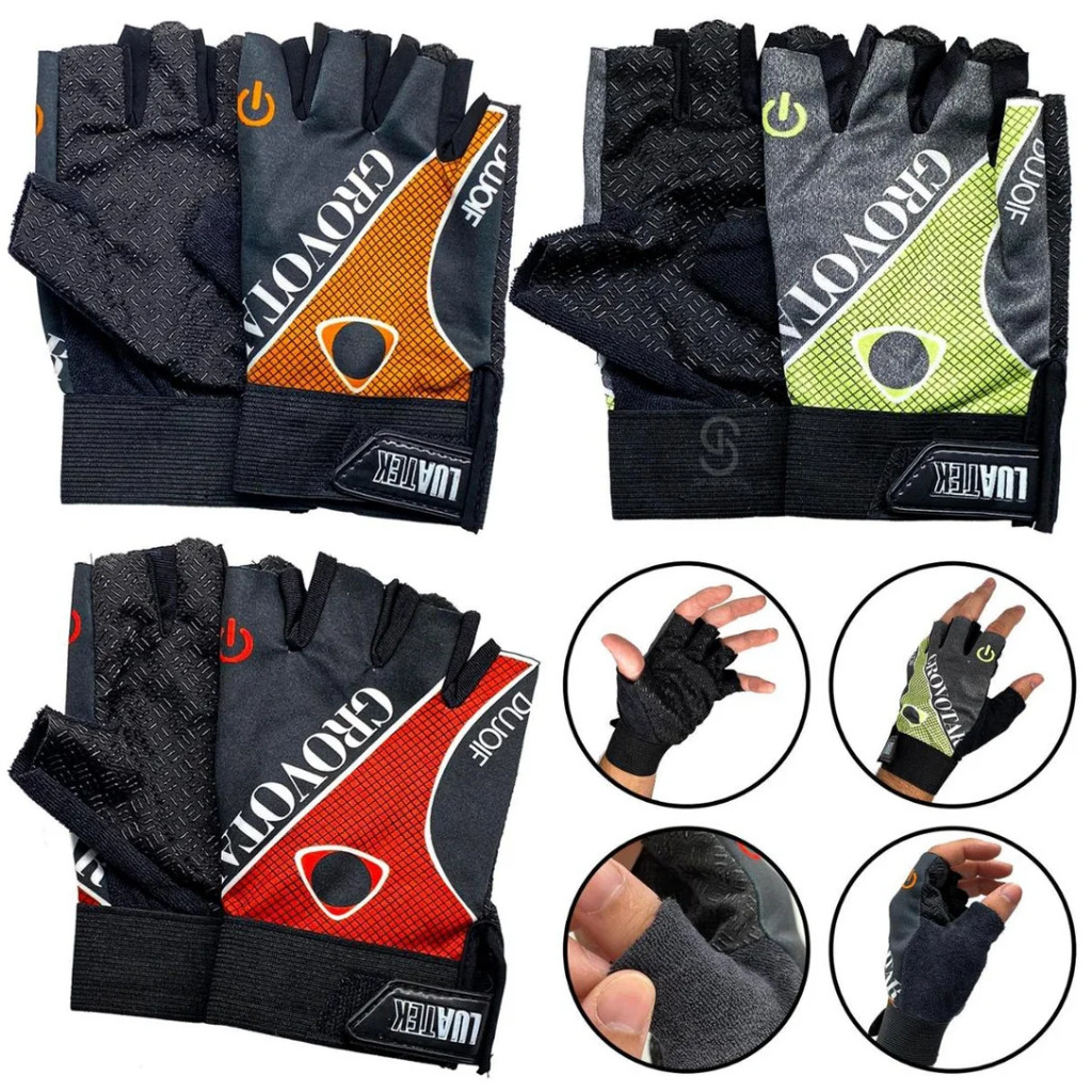 Luva para ciclismo com dedo vazado motoboy andar de moto luva bicicleta ...