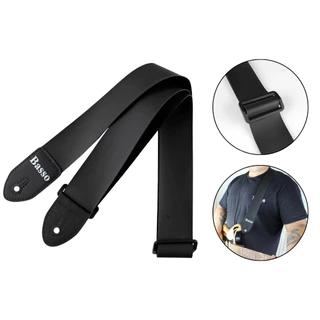 Correia Basso P/ Guitarra Baixo Violão Couro Preto Simples em Oferta na Shopee