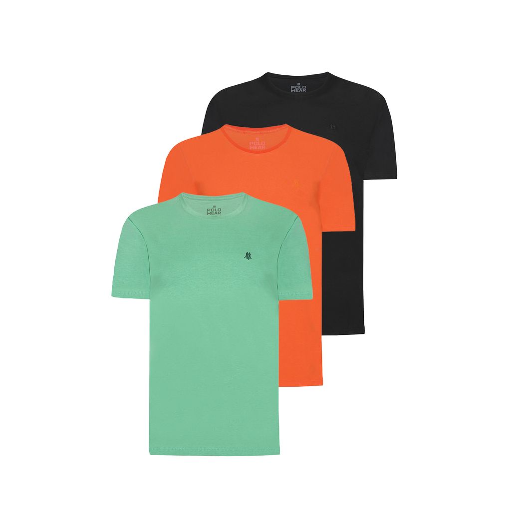 Kit 3 Camisetas Masculinas Básicas Polo Wear Sortido
