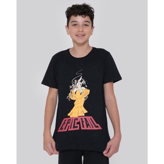 Camiseta Juvenil Botonê Looney Tunes Coiote Preta