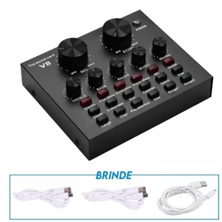 Placa de Som V8 Mesa De Som Áudio Usb Smart Conjunto Interface Externa Mixer USB P2 P10