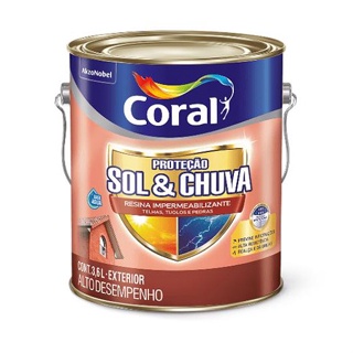 Resina impermeável incolor sol e chuva 3,6 litros