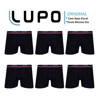 Kit 6 Cuecas Boxer Lupo Em Algodão Masculina Cotton Original 00523 Envio Imediato