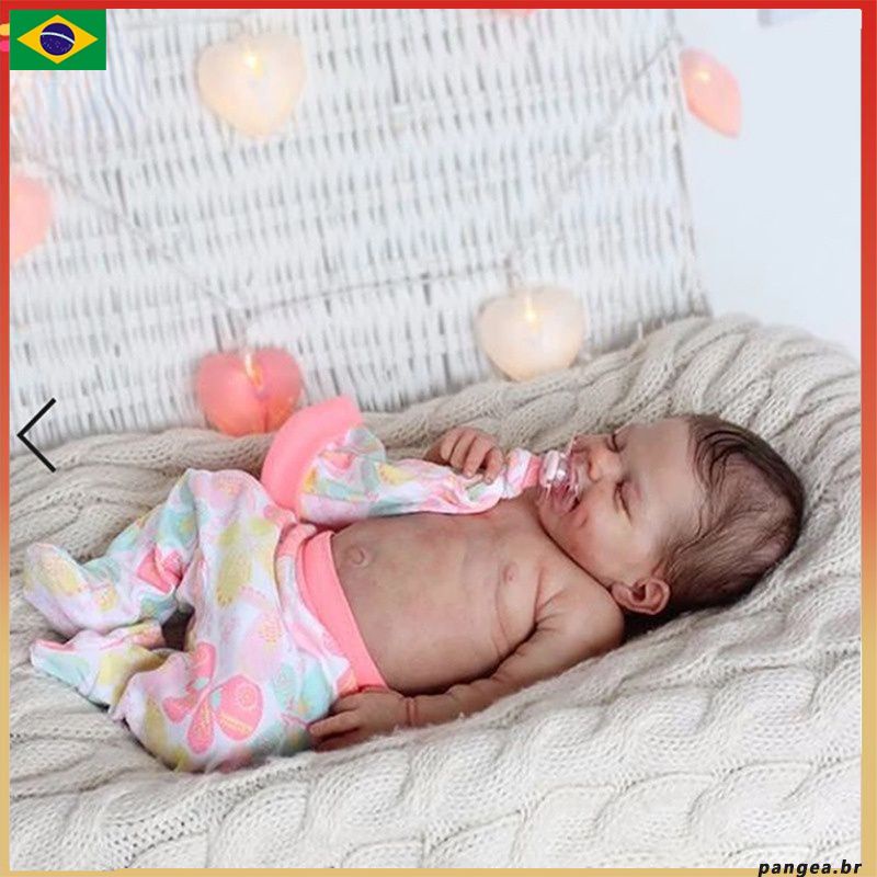 Boneca Reborn Bebê Neném Realista Menina Real 12 Itens 55cm em
