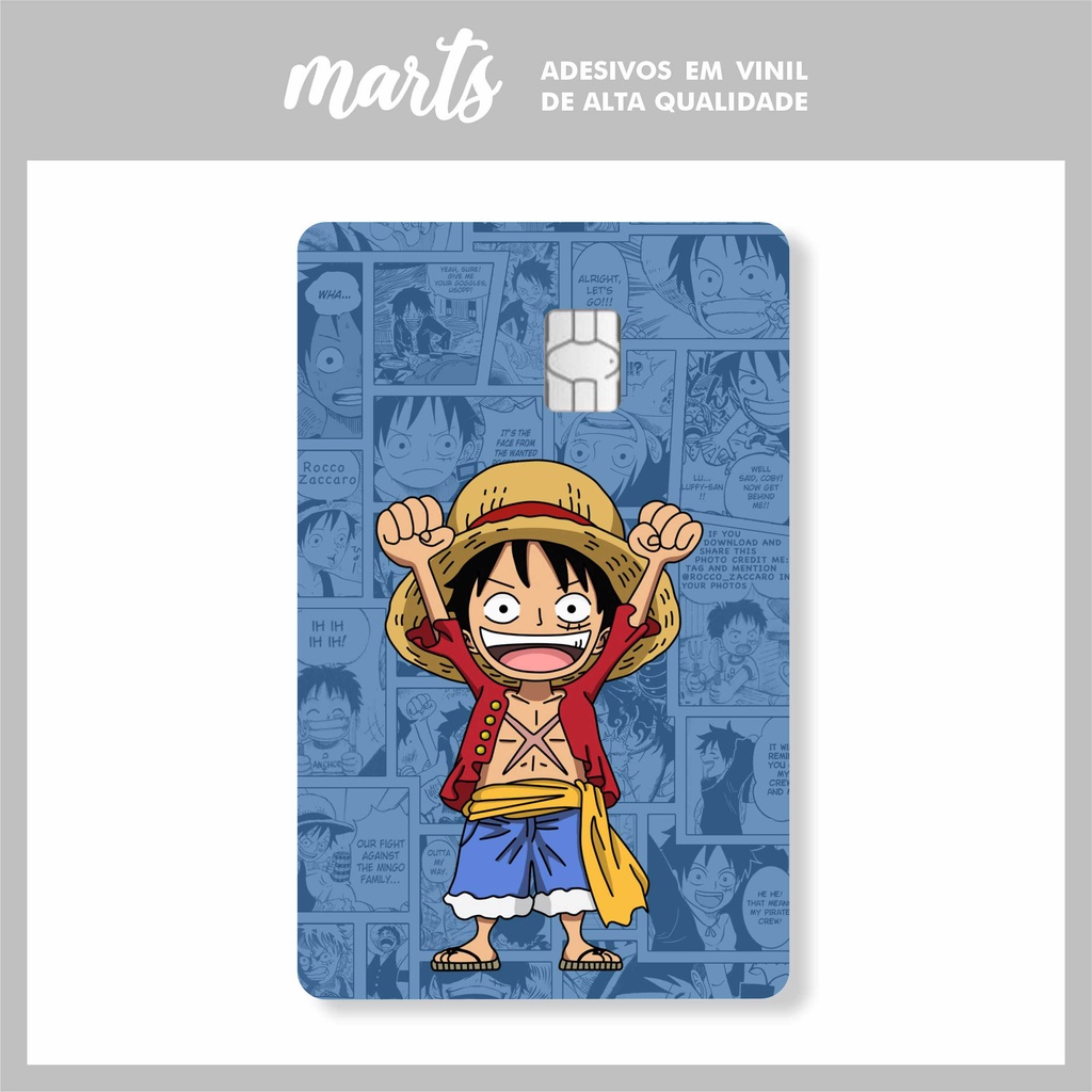 Adesivo Película One Piece Chibi Monkey D' Luffy Cartão de Crédito