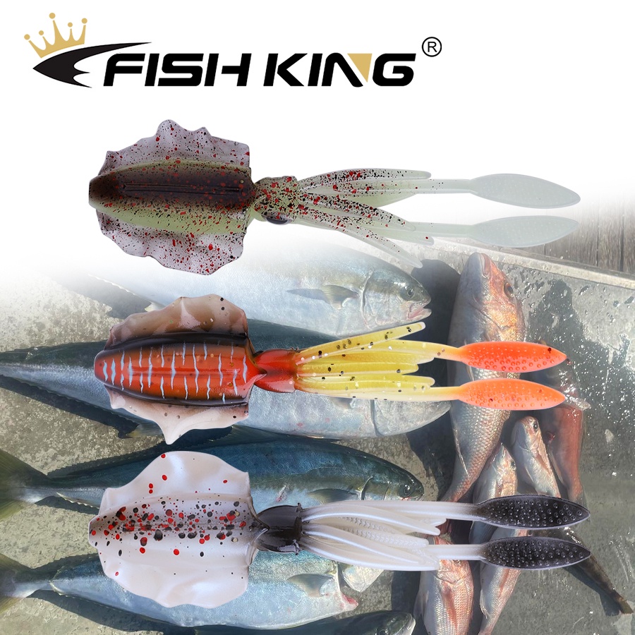 5 Esche Morbide Da Pesca A Forma Di Polpo/calamaro &ndash; Jig Luminosi 10cm 8g Per Acqua Dolce E Salata
