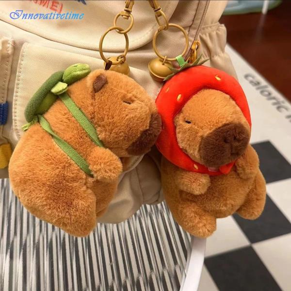 Chaveiro Capybara Plush Pingente Simulação Capibara Kawaii Anime Fofo Animais Recheados Doll Água Porco Aniversário Gift
