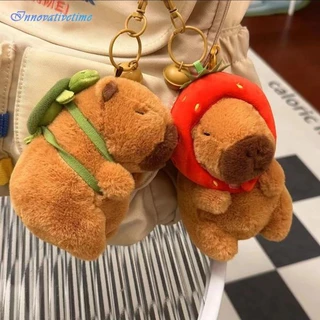 Chaveiro Capybara Plush Pingente Simulação Capibara Kawaii Anime Fofo Animais Recheados Doll Água Porco Aniversário Gift