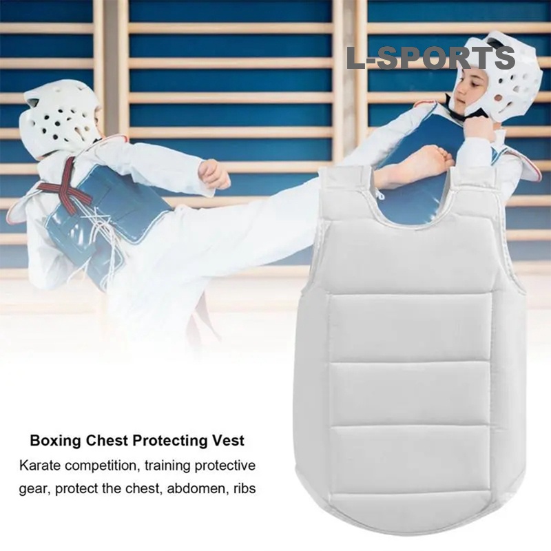 L-SPORTS Criança Adulta Taekwondo Karate Chest Guard Vest Boxe Protetor De Peito Equipamento De Proteção De