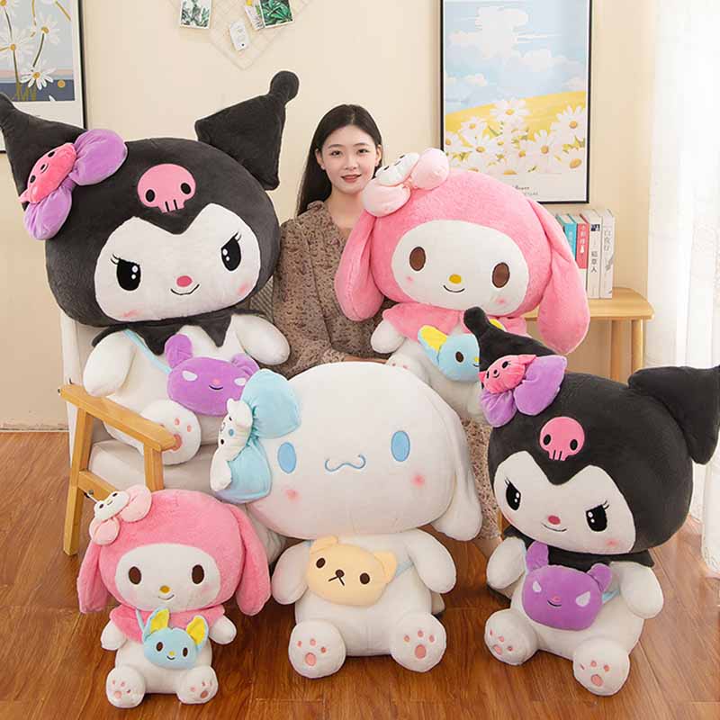 HelloKitty Tie Dye Kuromi Plush Toy Melody Saco De Canela Doll Dia Das Crianças Presente De Aniversário Para Namorada Brinquedos Infantis