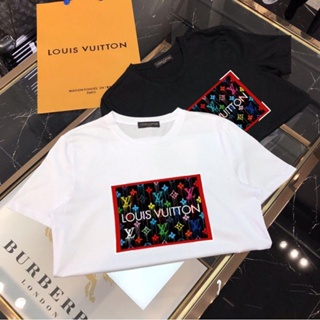 Camiseta Masculina Louis Vuitton Manga Curta Gola Redonda Com Logo