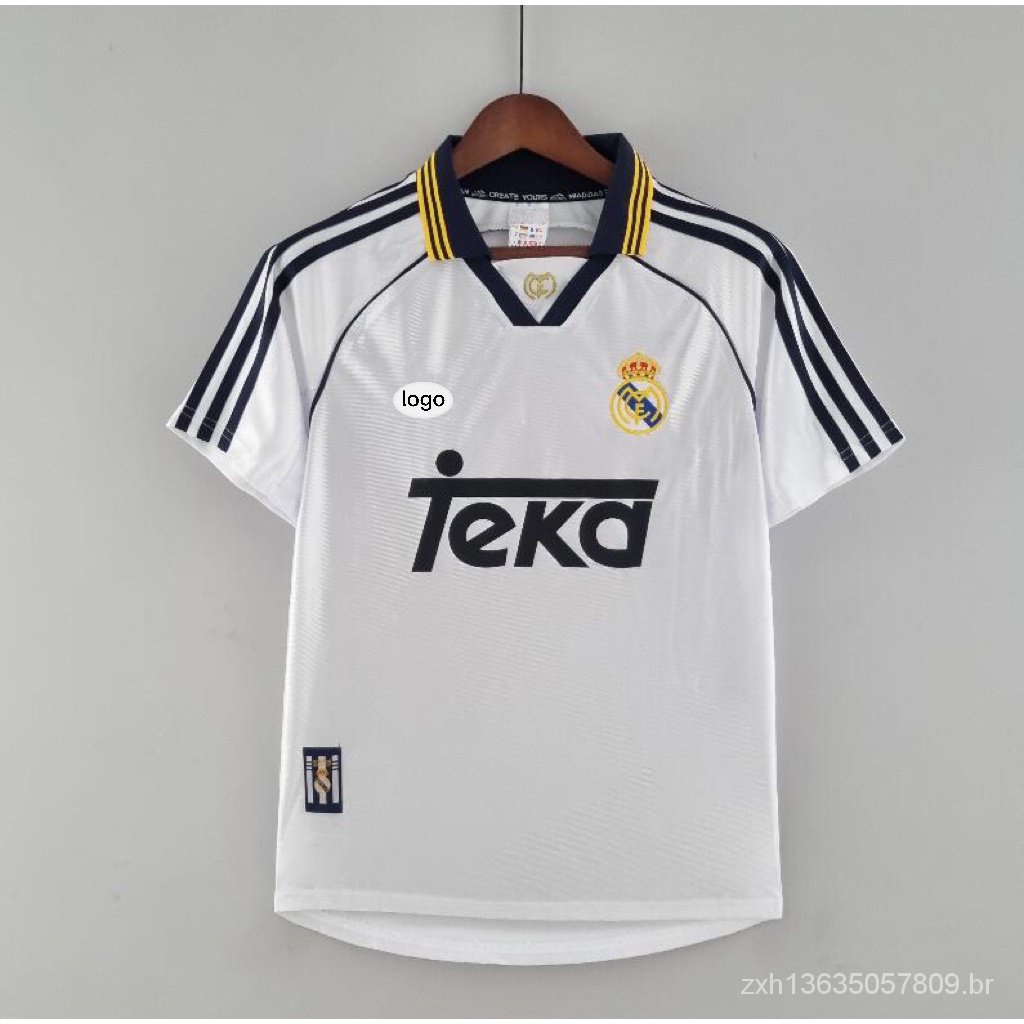 Camisa De Futebol Retro 1998/2000 Real Madrid Casa Jersey Uniforme Versão Tailandesa Alta Qualidade 1:1