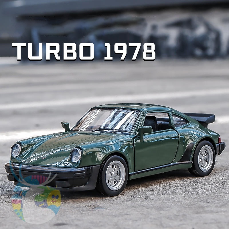 1 : 36 Porsche 911 TURBO 1978 Metal Alloy Toys Car Modelo Veículo Diecast Para Garotos Simulação De Som Efeito Leve Hobbies Coleção De Presentes