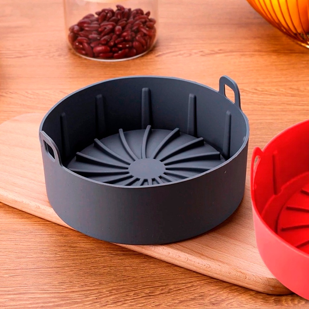 Forma De Silicone Redonda Para Fritadeira Air Fryer Forno Microondas 16CM