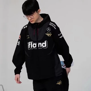 Jaqueta Uniform Worlds 2023 T1-Preta . T1 Da Equipe Four Star ID Personalizável Mais Recente League of Legends Game T1 Club Campeonato Mundial " FAKER " Jaquetas , Tops De Lazer Moda Masculina