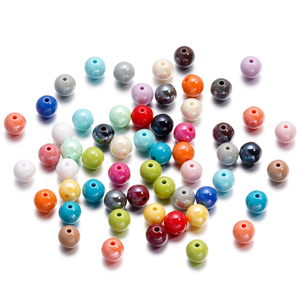St.kunkka 30pcs 10MM Acrílico Contas redondas coloridas AB Contas acrílicas coloridas para jóias de bricolage Colar pulseira