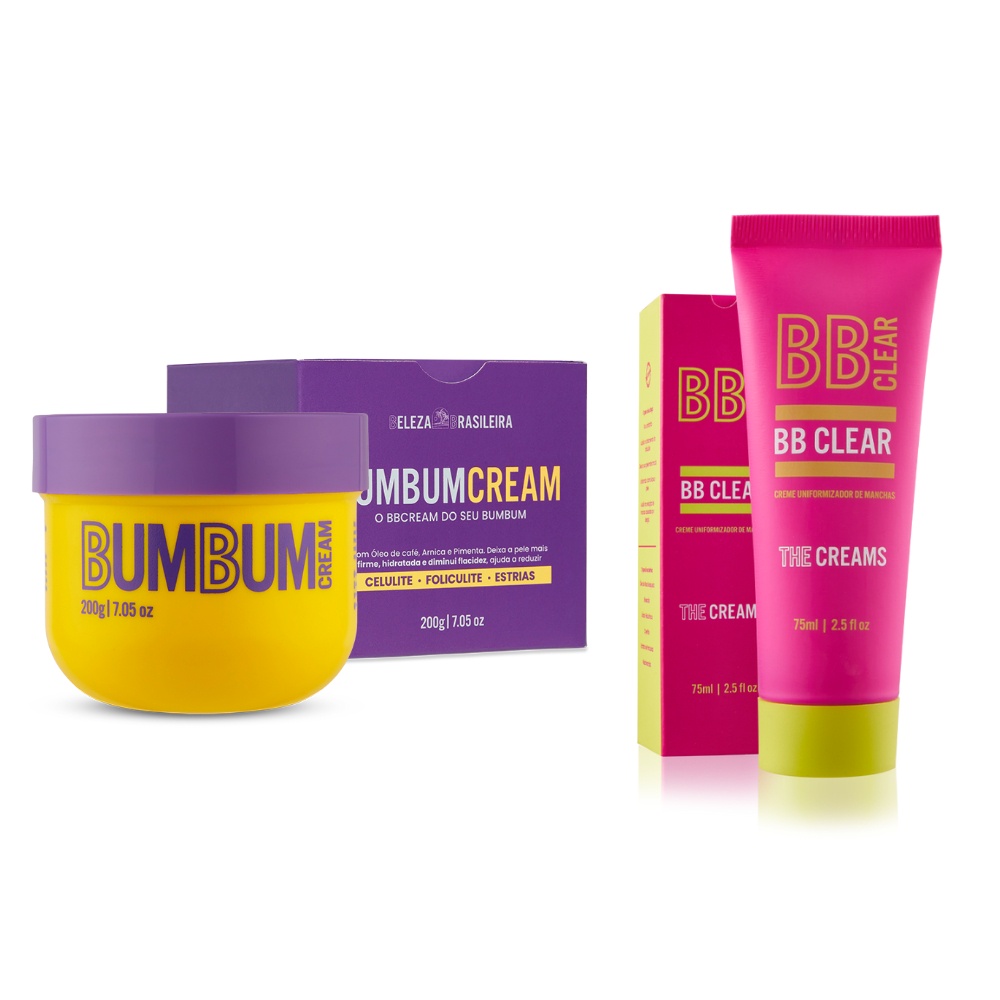 Bumbum Cream Creme Para Celulite, Estrias E Foliculite + Bb Clear Creme ...