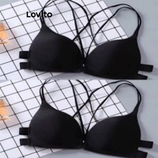 Lovito Sutiã Casual Simples Criss Cross Para Mulheres LNE42249