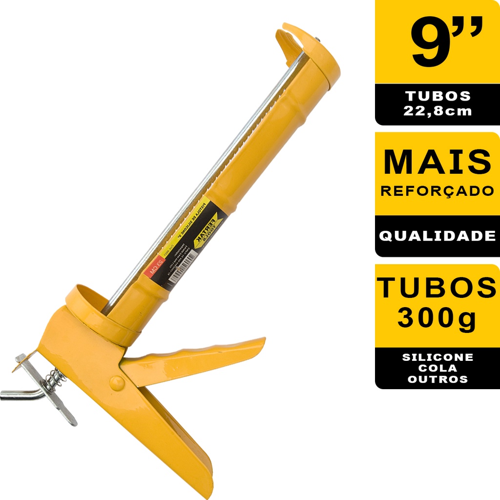 Pistola Aplicador De Silicone Cola Selante Veda Calha Profissional P ...