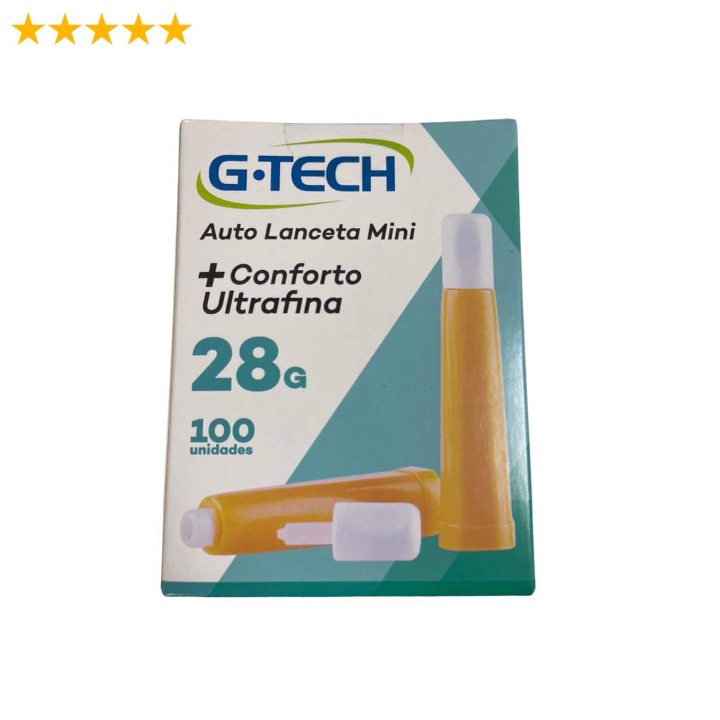 G-TECH Auto Lanceta Mini Ultrafina 28g Lacre Protetor - 100uni | Shopee ...