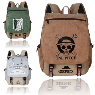 Ataque à mochila Titan Anime Merchandise Backpack One Piece Meu vizinho Totoro Canvas Naruto Backpack Demon Slayer Lâmina do estudante UMKF