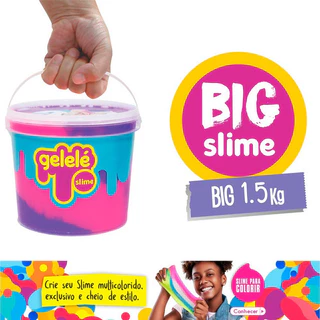 Gelelé Slime Meleca Geléia Massinha Big Color Barato Super Balde de 1,5kg Muita Slime