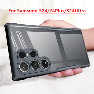 Caixa Para Samsung Galaxy S24 Ultra 5G s24ultra S23 S22 Phone S24 Plus Capa Traseira Em Acrílico Transparente SamsungS24Plus S23 + S22 + Armor Shockproof Shell