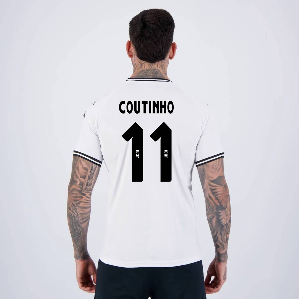 Camisa Kappa Vasco Supporter 2024 Branca 11 Coutinho