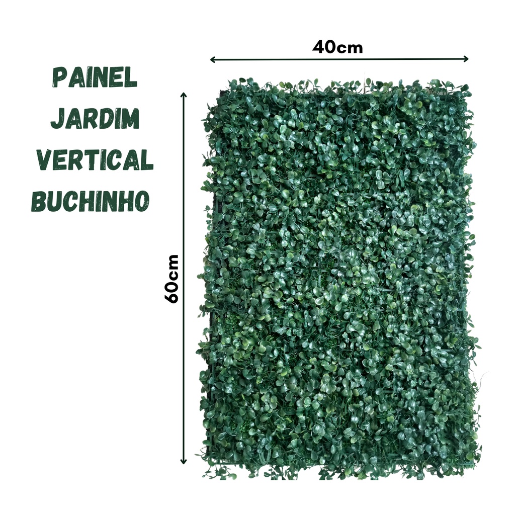 Kit 10 unidades Placa Buchinho 40x60 Grama Artificial Jardim Vertical Parede Verde decoração muro inglês